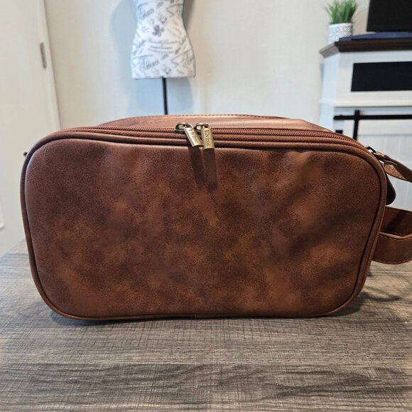 Elviros Toiletry Bag for Men Large Travel Shaving Dopp Kit Organizer PU Leather - Picture 8 of 10